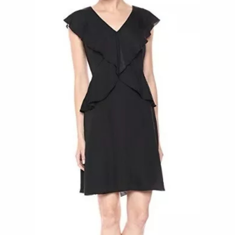 Ella Moon Women's Flounce Shoulder Wrap Dress